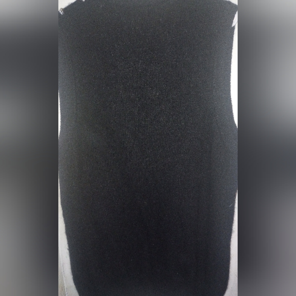 Ib Fission Hong Kong Made Knit In China Black Vest with Gold Silver Embroidery - Picture 9 of 9